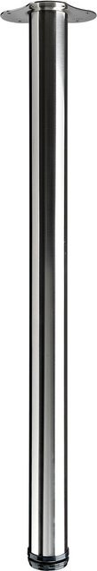 Hettich Tischbein in Edelstahl-Optik mit Montageplatte, Durchmesser: 6 cm, Höhe: 84 cm, Farbe: Silber - Bild 1