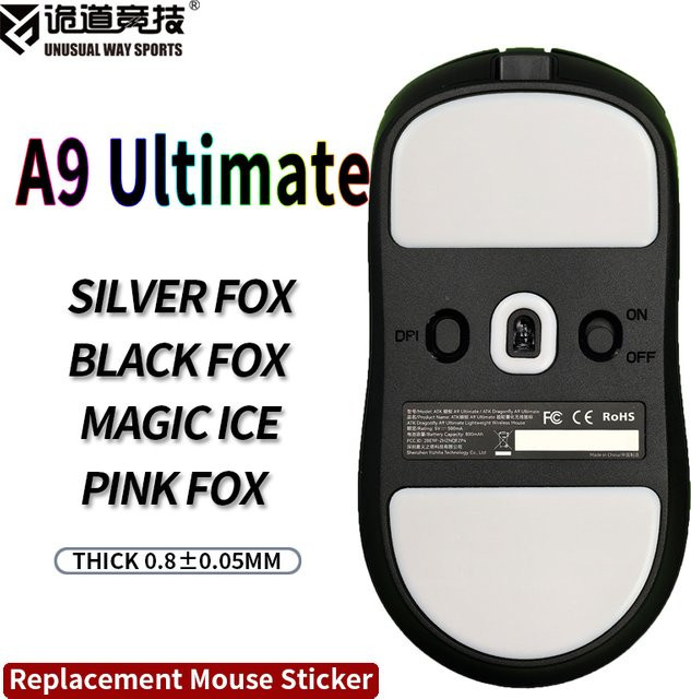 UnusualWaySports Maus-Gleitfüße ATK Dragonfly A9 Ultimate Air mit gewölbter PTFE Oberfläche in Weiß - Bild 1
