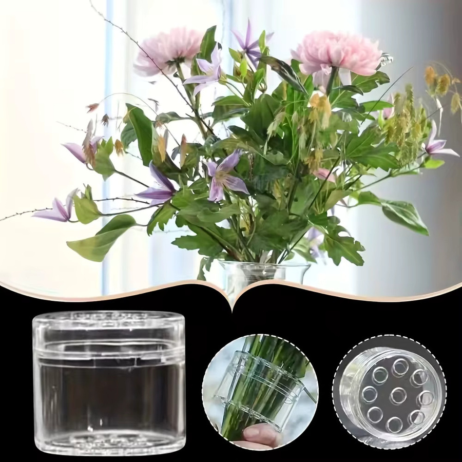 YOCITY Spiralvase Blumenarrangierer aus transparentem Kunststoff als unsichtbarer Ikebana-Stielhalter für dein DIY-Blumenarrangement - Bild 5
