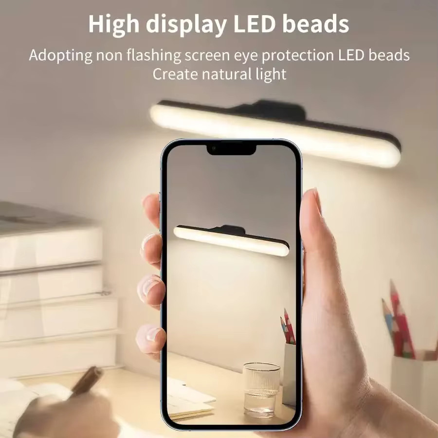 GGBEE LED Schminkspiegelleuchte, weiß, wiederaufladbar, stufenlos dimmbar, magnetische Touch-Wandleuchte, Breite: 30 cm - Bild 4