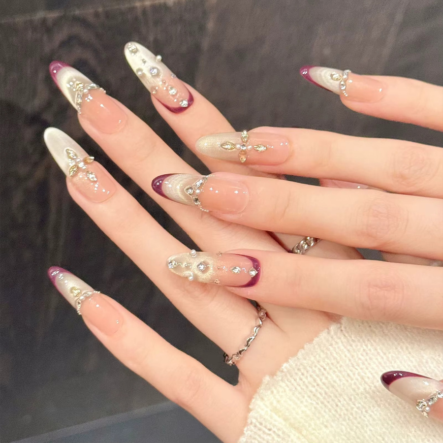 YADORNOS Press on Nails, Glitter Cat's Eye, Glänzend - Bild 2