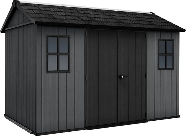 Keter Gartenhaus Newton 1175 mit Satteldach aus Kunststoff in Grau, B/T/H: 350 x 230 x 246 cm - Bild 1