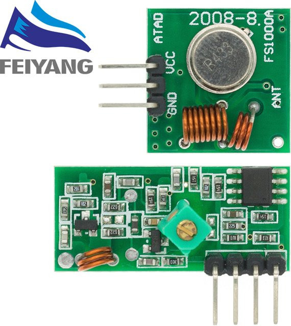 SAMIROB RF Sender und Empfänger Modul Link Kit für ARM/MCU und Arduino DIY, Drahtlose Fernbedienung in Grün - Bild 1