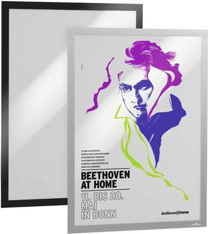 Durable DURAFRAME Poster Info-Rahmen A2, selbstklebend, silber, B: 46,5 cm, H: 63,9 cm, T: 2,8 cm - Bild 1