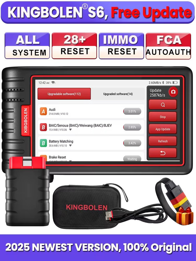 KINGBOLEN S6 Auto-Diagnosegerät CAN FD Vollsystem OBD2-Scanner mit 28 Reset-Funktionen und automatischem VIN-Scan in Schwarz - Bild 5