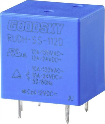 GoodSky Printrelais RUDH-SS-112D, 12 V/DC, 12A, 1 Wechsler, Blau - Bild 1