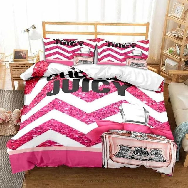 Juicy Couture 3-teiliges Doppelbettwäsche-Set mit 3D-Grafikdesign, Bettbezug und zwei Kissenbezügen, B/H: 210 x 210 cm - Bild 1