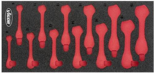 Vigour Schaumstoffeinlage V5075-L, Farbe: Rot, B: 39,3 cm, T: 18,8 cm, H: 3,5 cm - Bild 1