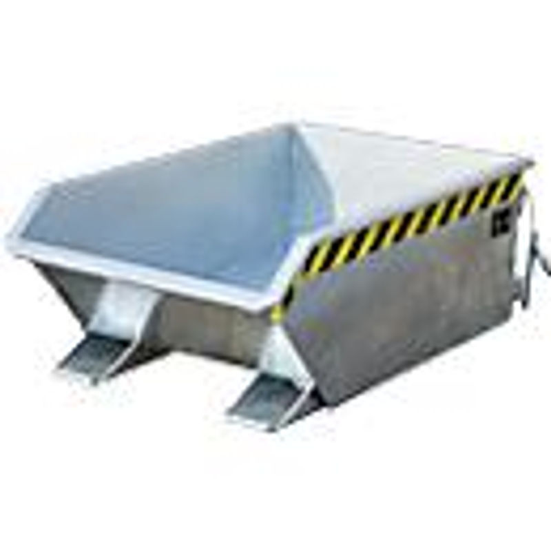 Kippbehälter Bauer Mini Typ MGU 270 in Silber, verzinkt, Inhalt: 270 l, Schüttkantenhöhe: 350 mm, B/T/H: 138,5 x 45,0 x 78,0 cm - Bild 2