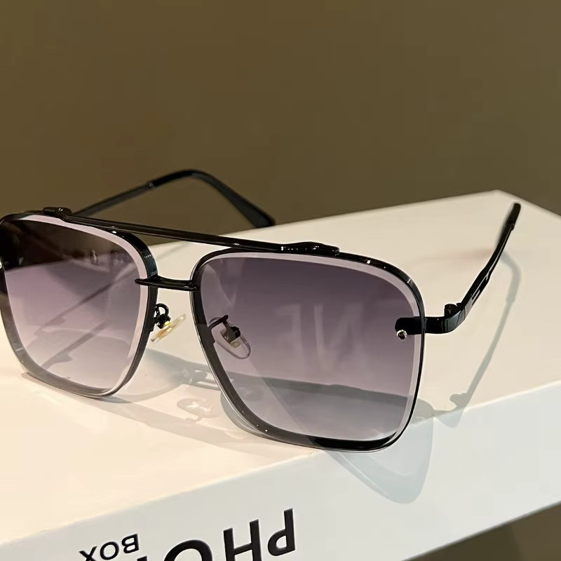 Ettatend Sonnenbrille Square, Metall, Vollrand, Unisex, Schwarz - Bild 2