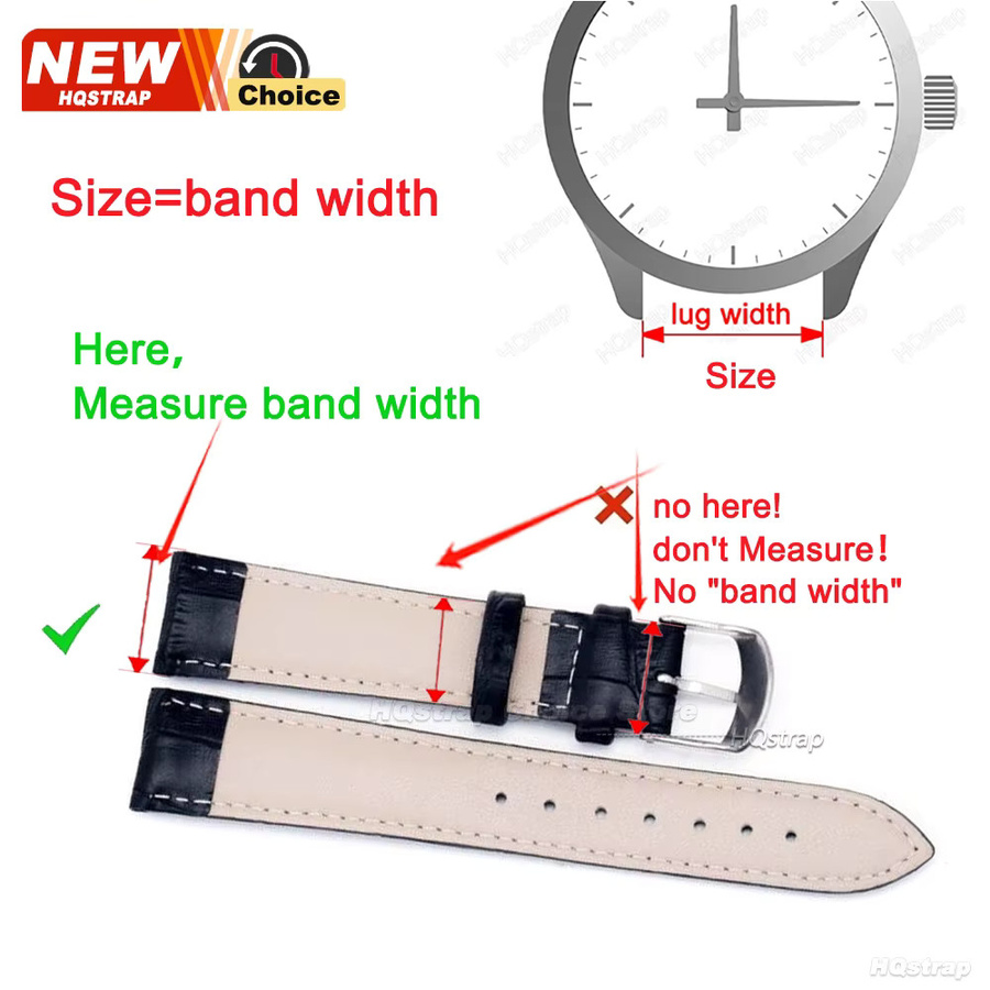 HQstrap Uhrenarmband PU-Leder, Schwarz, Unisex - Bild 4
