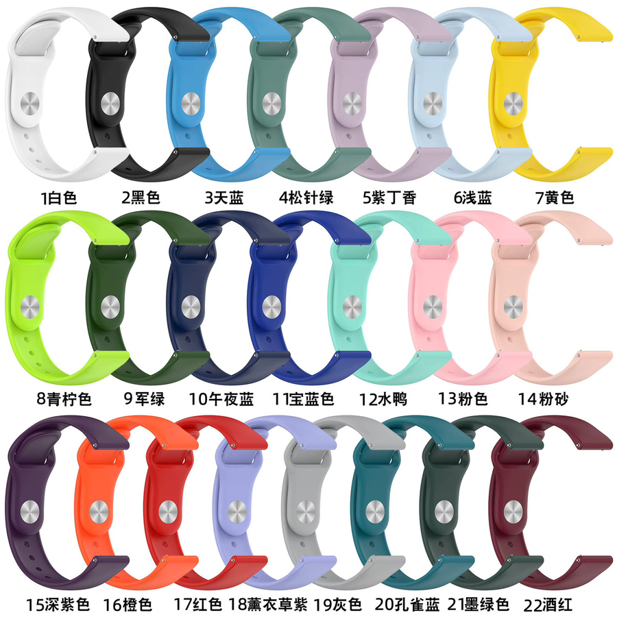 Uhrenarmband Silikon, Metallschnalle, 22 mm, 20 mm, Unisex - Bild 2
