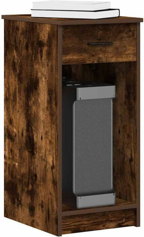 Vidaxl Computerschrank mit Schublade in Räuchereiche Braun B: 35 cm, T: 45 cm, H: 77 cm - Bild 1