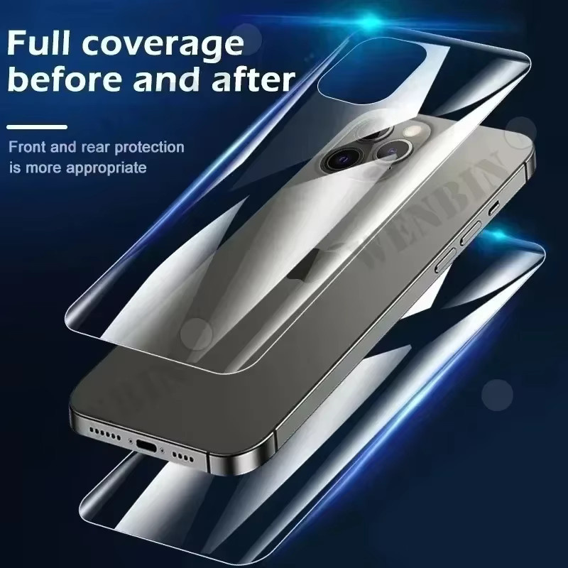 5er Pack Hydrogel Display- und Rückseiten-Schutzfolien für Apple iPhone 16 15 14 13 12 11 Pro Max Plus und iPhone SE 8 7 Plus XR X XS Max, transparent - Bild 6