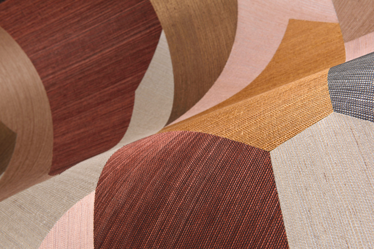 Arte International Wallpaper Puzzle Ruby Fires in Orange und Multicolour mit geometrischem Abstract-Design - Bild 2