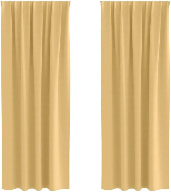 vidaXL Verdunkelungsvorhang aus Polyester in Beige mit Ösen, thermoisolierend - Bild 1