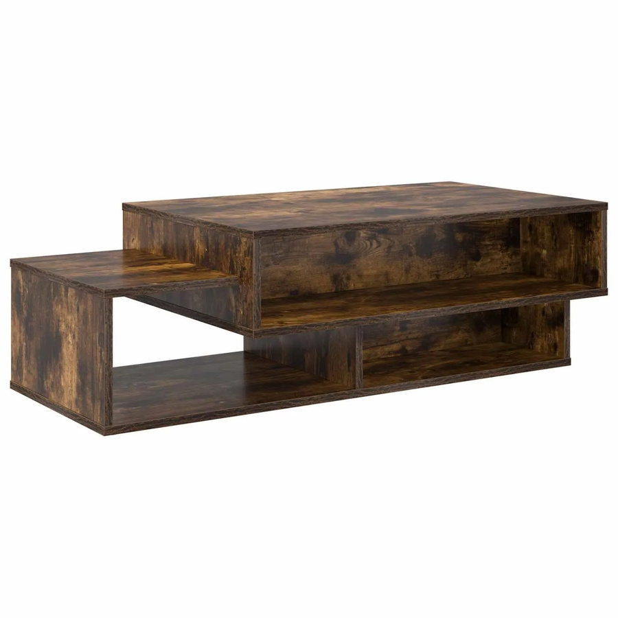 vidaXL Couchtisch aus Holzwerkstoff in Geräuchert Eiche, Modernes Design, B/T/H: 105 x 50 x 32,5 cm - Bild 2