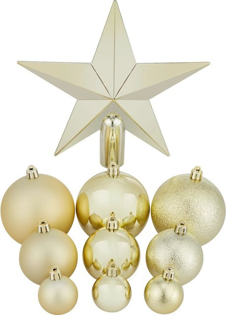 OBI Weihnachtskugeln aus Kunststoff in Gold, 63-teiliges Set - Bild 1