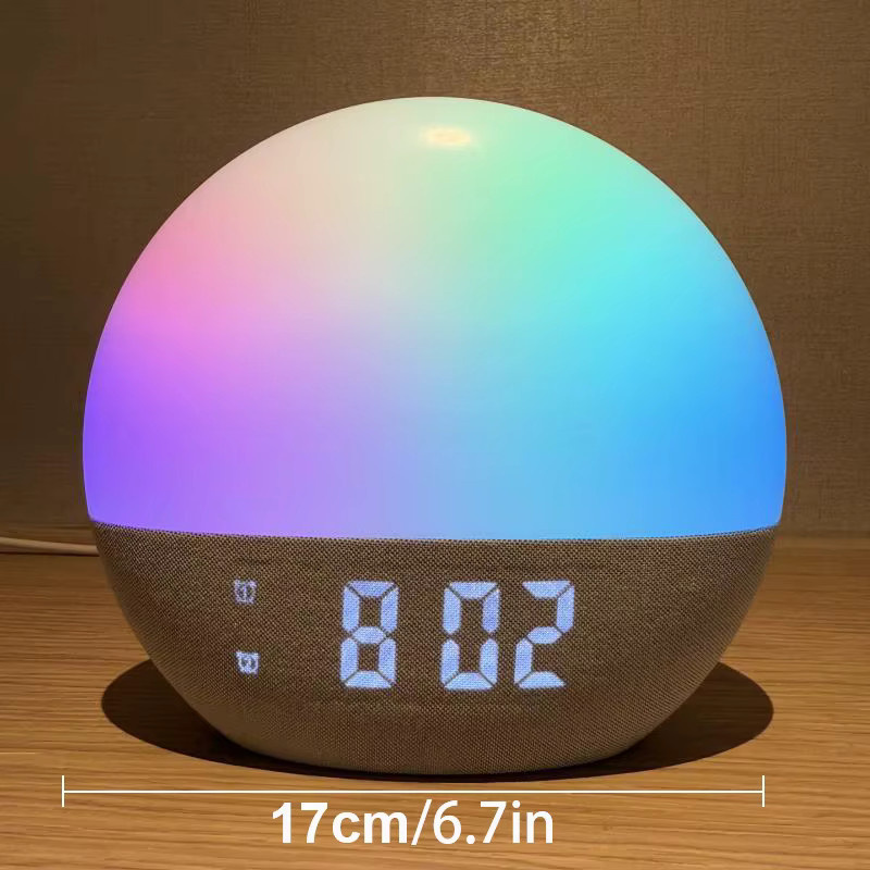 Niditon Wake Up Light Wecker mit Sonnenaufgang und Sonnenuntergang Simulation, FM Radio, RGB Nachtlicht und White Noise Machine, Nachttischuhr in Weiß - Bild 6