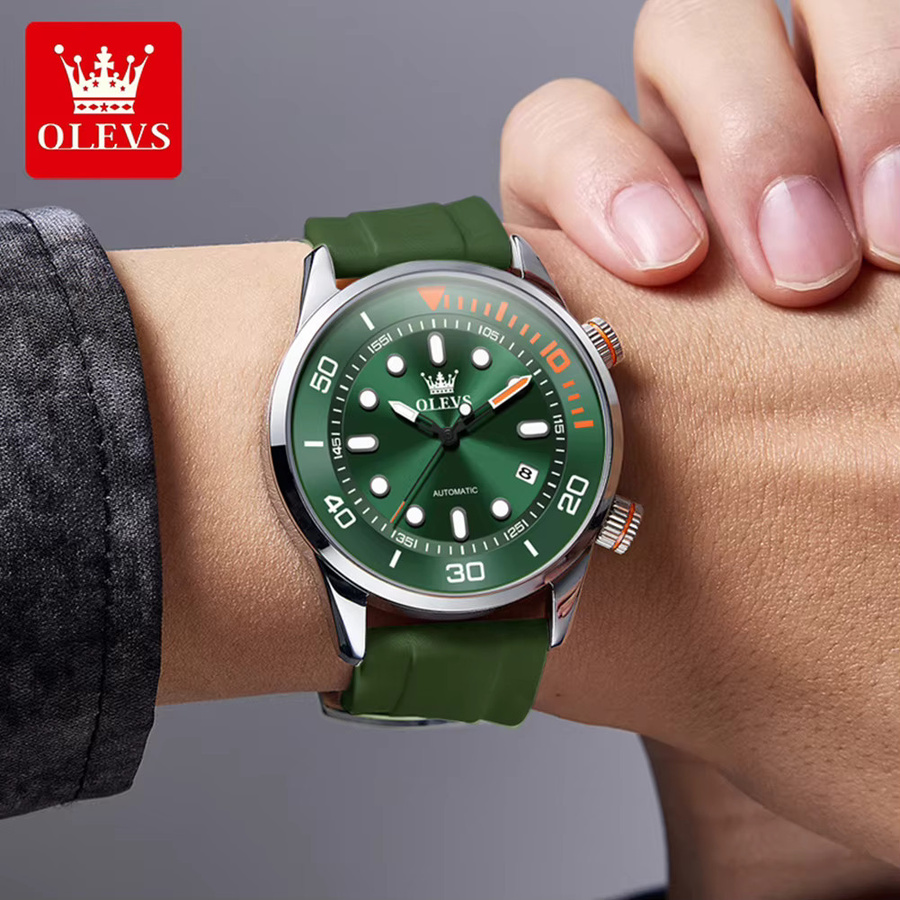 OLEVS Armbanduhr, Automatik, Edelstahl, Schwarz, Herren - Bild 4