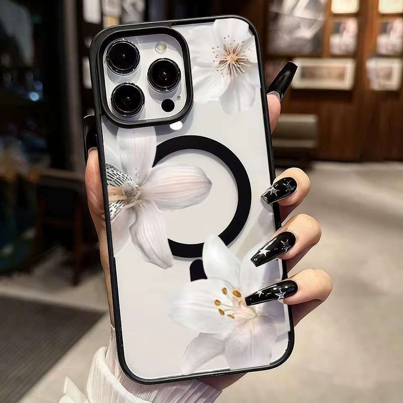 Weiße Lilien Handyhülle mit magnetischer Abdeckung für Samsung Galaxy S26 Ultra S25 Plus S24 S23 FE 5G A17 A37 A57 A56 A55 A54 A07 A36 A26 A16 - Bild 1