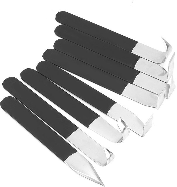 8-teiliges Igeteck Tonmodellierwerkzeug-Set mit Metallkopf und Gummikopf in Schwarz - Bild 1