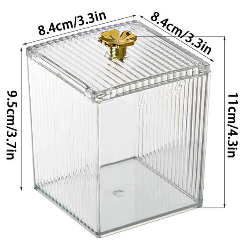 Transparente Kunststoff Aufbewahrungsbox für Wattepads und Kosmetik, staubdichte Make-up Box für Lippenstift und Baumwolle - Bild 2