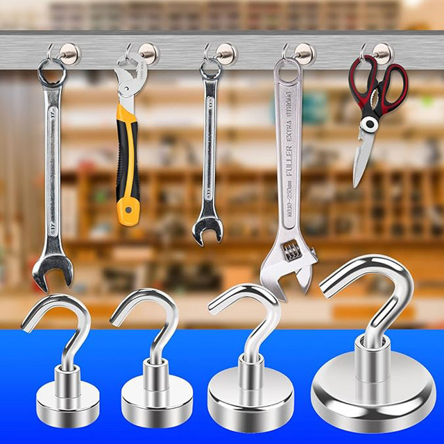 U-POLEMAG Neodym-Magnethaken in Silber zur Befestigung an Türen, Kreuzfahrtskabinen oder Kühlschränken - Bild 1