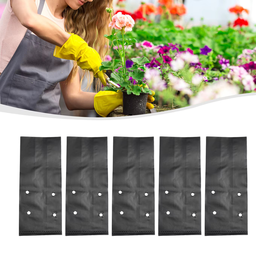 Vibratite Pflanzbeutel für Gemüse und Blumen, 100 Stück, Schwarz, B/T/H: 30,0 x 17,0 cm - Bild 5