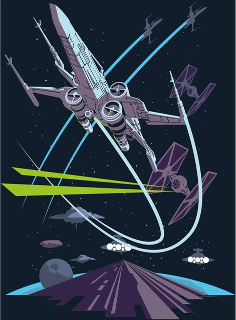 Komar Wandbild Star Wars X-Wing Paper Poster Multicolor B: 40 cm, H: 50 cm - Bild 1