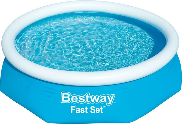 Bestway Fast Set Aufstellpool rund in Blau/Weiß, Durchmesser: 244 cm, Höhe: 61 cm - Bild 1