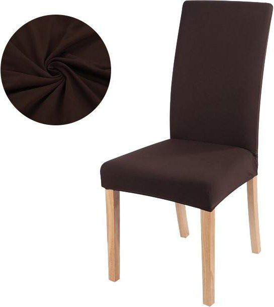 6er-Set elastische Stuhlbezüge von BRHUIXUE für Esszimmer in Dunkelbraun, waschbare Sitzbezüge aus Polyester-Elastan - Bild 1