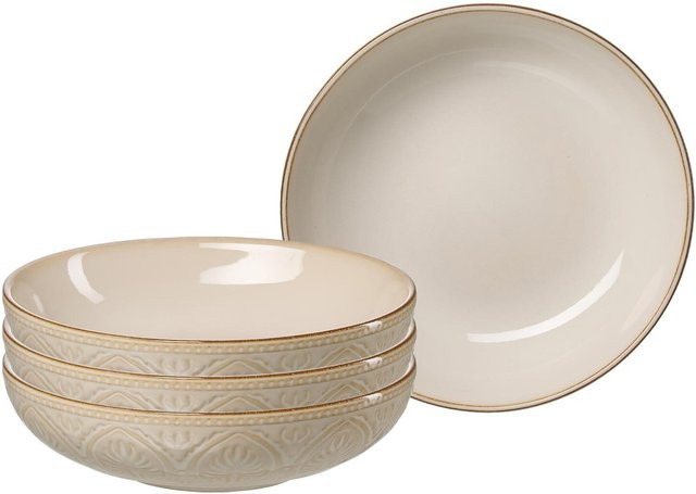 Ritzenhoff & Breker Suppenteller Omara aus Keramik, Beige, 4er Set, Durchmesser: 20 cm - Bild 1