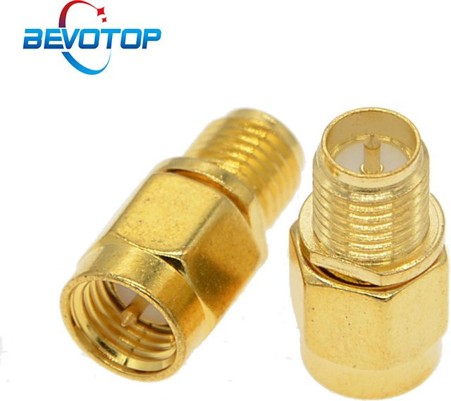 BEVOTOP RF-Adapter Set 10 Stück SMA-Stecker auf RP-SMA-Buchse in Gold für Radioantennen - Bild 1