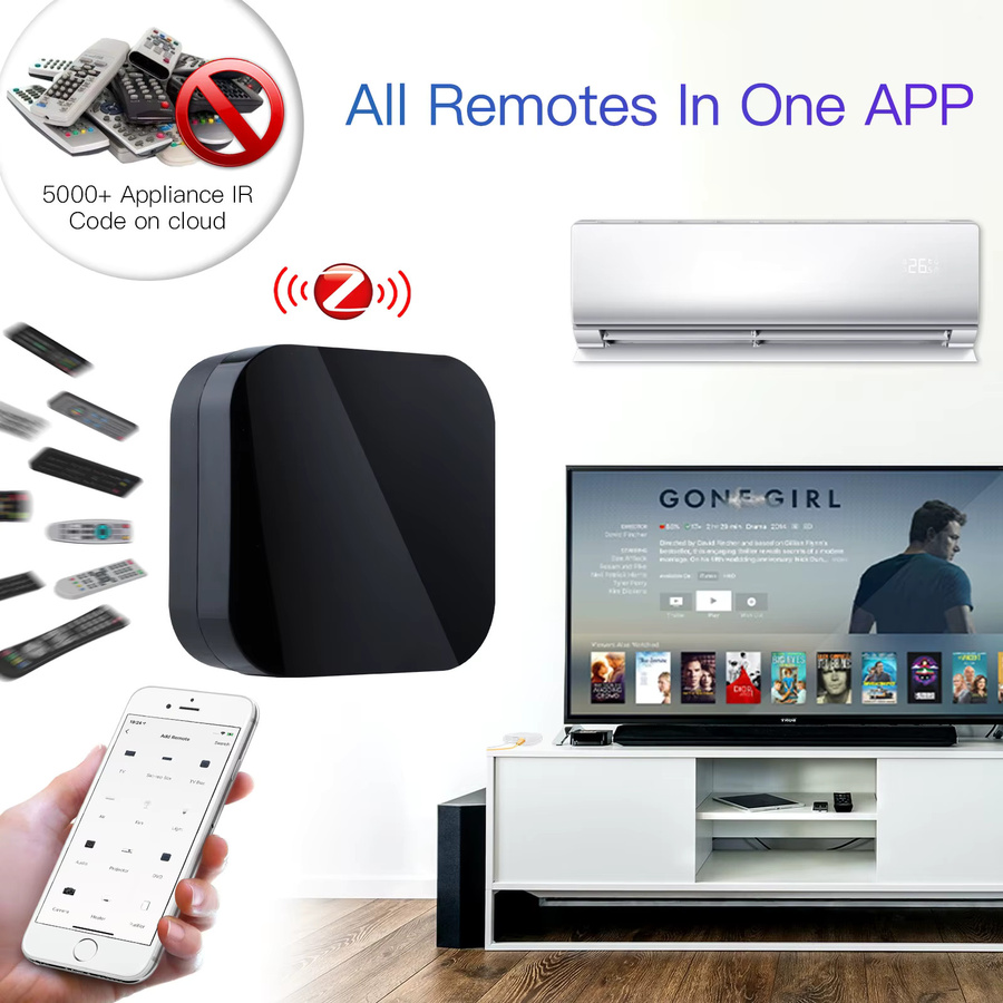 Moes Tuya ZigBee Smart IR-Fernbedienung, universeller Infrarot-Controller für dein Smart Home zur Steuerung von AC, TV und DVD, Farbe: Schwarz - Bild 4