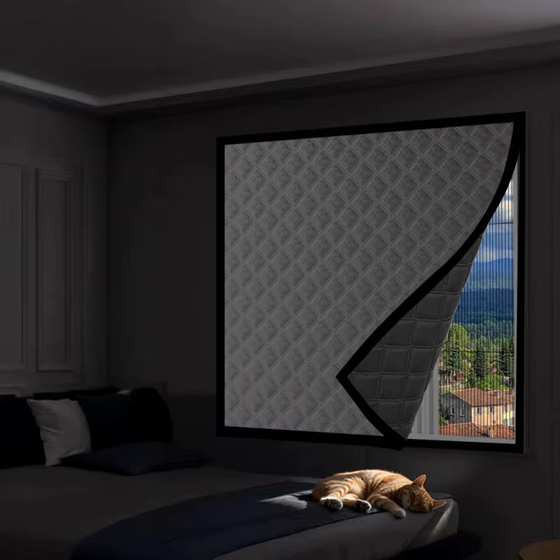 TranquilTouch Thermovorhang Schwarz – Winddichter und geräuschreduzierender Verdunkelungsvorhang für Schlafzimmer und Wohnzimmer - Bild 4
