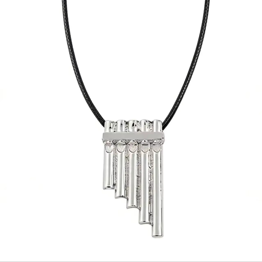Bandai Halskette mit Anhänger, Panflöte, Silber, Unisex - Bild 4