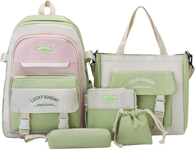 4-teiliges Schultaschen-Set von Weft für Mädchen in Multicolour mit Rucksack, Handtasche und Federmäppchen - Bild 1
