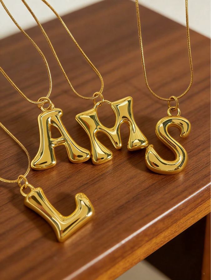 MECYLIFE Halskette, Buchstaben-Anhänger, Gold, Damen - Bild 2