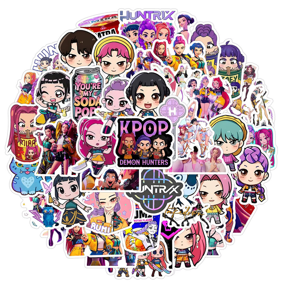 50 Stück Bandai Kawaii Cartoon Mädchen Aufkleber aus wasserfestem Vinyl in Multicolour für Laptop, Wasserflasche und Skateboard - Bild 3