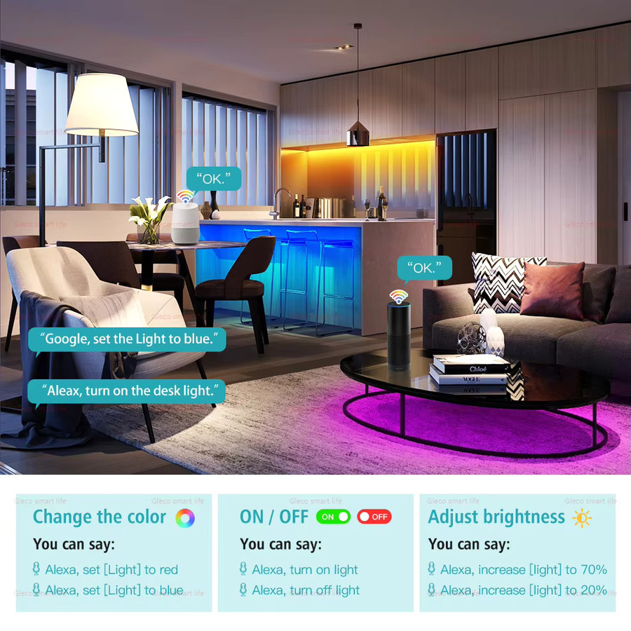 Tuya Smart WiFi LED Glühbirne E27 RGBCW mit 15W oder 20W, kompatibel mit Alexa und Google Assistent - Bild 3