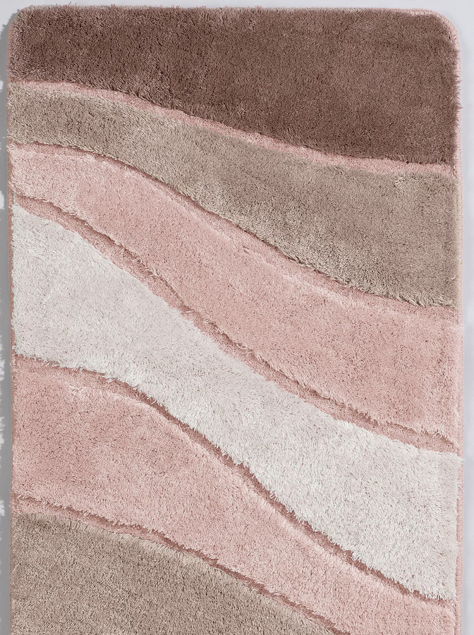 Badeteppich Kleine Wolke in Beige mit rutschfester Unterseite und Streifenmuster, B/T: 55 x 50 cm - Bild 2