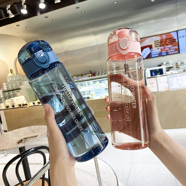 YOCITY Sportliche Trinkflasche aus transparentem Material in Pink, 780 ml, auslaufsicher und mattiert für Fitness und Reise - Bild 1