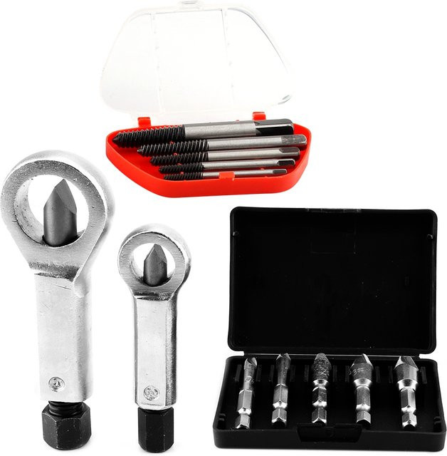 ESTINK Mutter-Splitter-Set Schrauben-Extraktor zur Entfernung von verrosteten oder beschädigten Schrauben in Silber - Bild 1