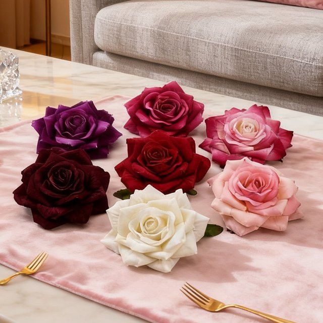 Smr Künstliche Seidenrosen Köpfe in Lila für Scrapbooking, DIY Blumenkränze und Hochzeitsdekoration, 30 Stück - Bild 1