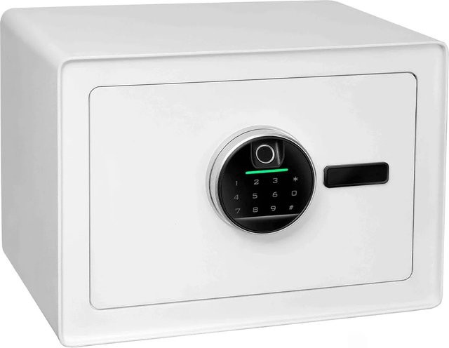 Karat homeliving Tresor Murowa mit Fingerabdruckscanner und elektrischem Code-Schloss in Weiß, B/T/H: 25 x 35 x 25 cm - Bild 1