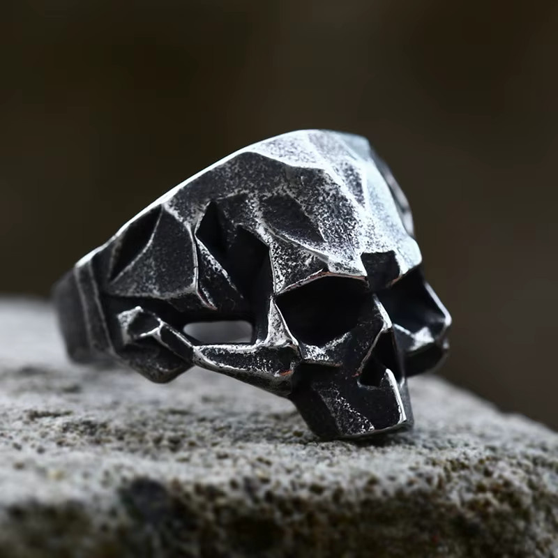 Beier Ring, Edelstahl, Punk, Schädel, Herren, Silber - Bild 3