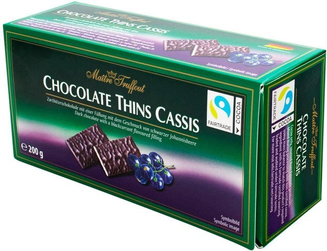 MaitreTruffout Schokoladenchips mit Schwarze Johannisbeer-Creme 200 g - Bild 1