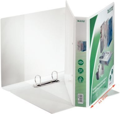 LEITZ Präsentationsringbuch DIN A4 mit 2-Ring-Mechanik in Weiß, Rückenbreite: 50 mm - Bild 1