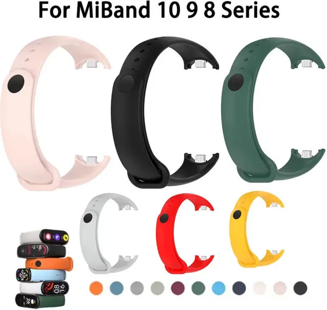 Xiaomi Uhrenarmband Silikon, Red, Unisex, Mi Band 9 8 10 - Bild 1